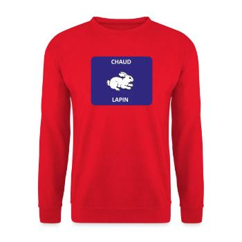 Heißes Kaninchen - Unisex Pullover - Rot - Vorne - Alina (178cm) & Michal (187cm)