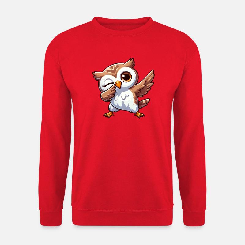 Coole Eule ist Dabbing Lustig Design - Unisex Pullover - Rot