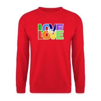 Colorful love statement - Unisex Sweatshirt - red - Front - Alina (178cm) & Michal (187cm)