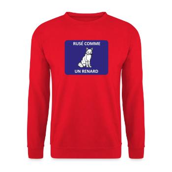 Schlau wie ein Fuchs - Unisex Pullover - Rot - Vorne - Alina (178cm) & Michal (187cm)