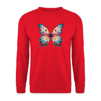 Butterfly - Unisex Sweatshirt - red - Front - Alina (178cm) & Michal (187cm)
