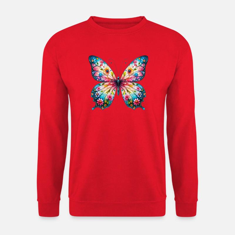 Papillon - Sweat-shirt Unisexe - rouge