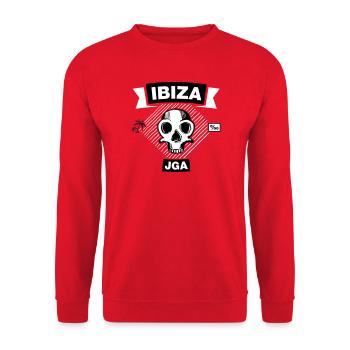 IBIZA Promille - JGA unter Palmen - Unisex Pullover - Rot - Vorne - Alina (178cm) & Michal (187cm)