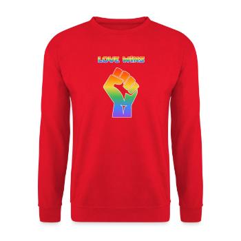 Rainbow Fist – Love Wins - Unisex Sweatshirt - red - Front - Alina (178cm) & Michal (187cm)