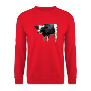 Kuh - Unisex Pullover - Rot - Vorne - Alina (178cm) & Michal (187cm)