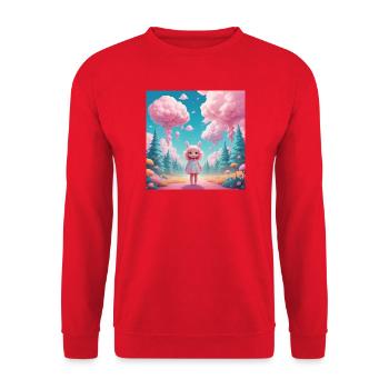 Girl in Cotton Candy Forest - Unisex Sweatshirt - red - Front - Alina (178cm) & Michal (187cm)
