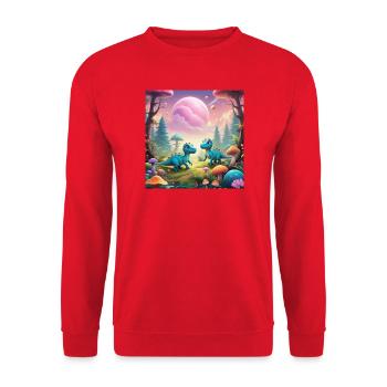 Dinosaure - Sweat-shirt Unisexe - rouge - Devant - Alina (178cm) & Michal (187cm)