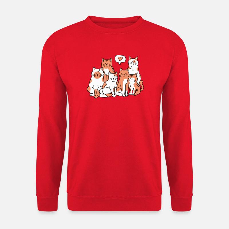 Katzen Katzenliebhaber - Unisex Pullover - Rot