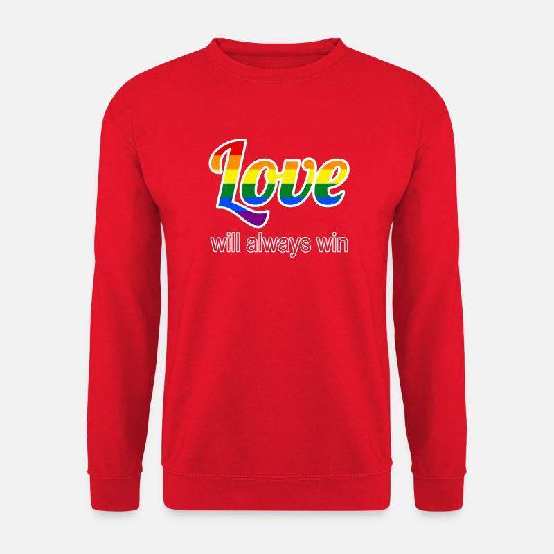 Liebe siegt im Regenbogenstil - Unisex Pullover - Rot