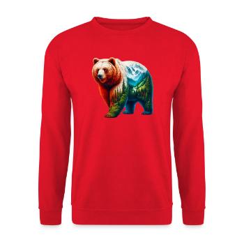 Ours - Sweat-shirt Unisexe - rouge - Devant - Alina (178cm) & Michal (187cm)