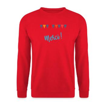 THANK YOU. MISTRESS. MASTER. THANK YOU MISTRESS - Unisex Sweatshirt - red - Front - Alina (178cm) & Michal (187cm)