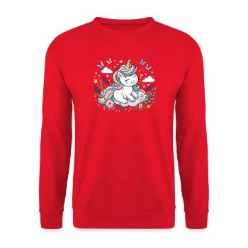 Cute unicorn - Unisex Sweatshirt - red - Front - Alina (178cm) & Michal (187cm)