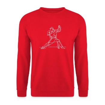 Art au trait de tango élégant – Dansez avec grâce - Sweat-shirt Unisexe - rouge - Devant - Alina (178cm) & Michal (187cm)