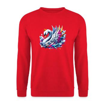 Cygne avec la reine héritière du roi Princesse Prince - Sweat-shirt Unisexe - rouge - Devant - Alina (178cm) & Michal (187cm)