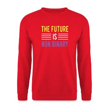 LGBTQ Pride Month - The future is non-binary - Unisex Sweatshirt - red - Front - Alina (178cm) & Michal (187cm)