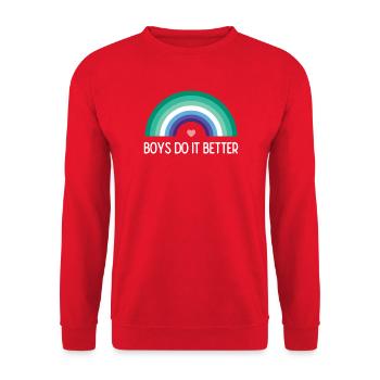 LGBTQ Pride Month - Boys Do it better - Unisex Sweatshirt - red - Front - Alina (178cm) & Michal (187cm)