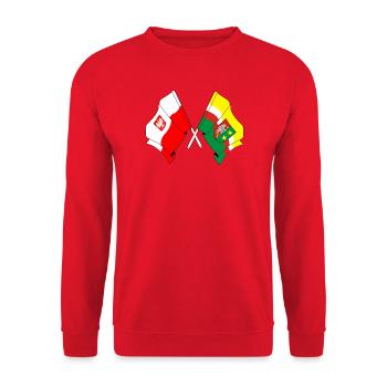 Flag of Poland, Lubusz crossed - Unisex Sweatshirt - red - Front - Alina (178cm) & Michal (187cm)