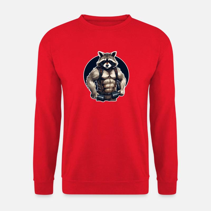 GYM Waschbär Training - Unisex Pullover - Rot
