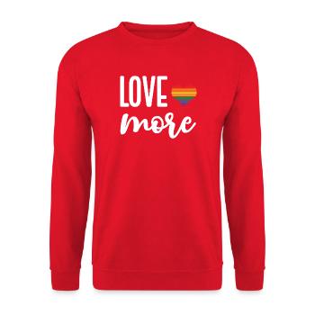 LGBT Pride Month - Love More - Unisex Sweatshirt - red - Front - Alina (178cm) & Michal (187cm)