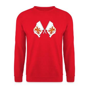 Two flags Limburg Belgium - Unisex Sweatshirt - red - Front - Alina (178cm) & Michal (187cm)