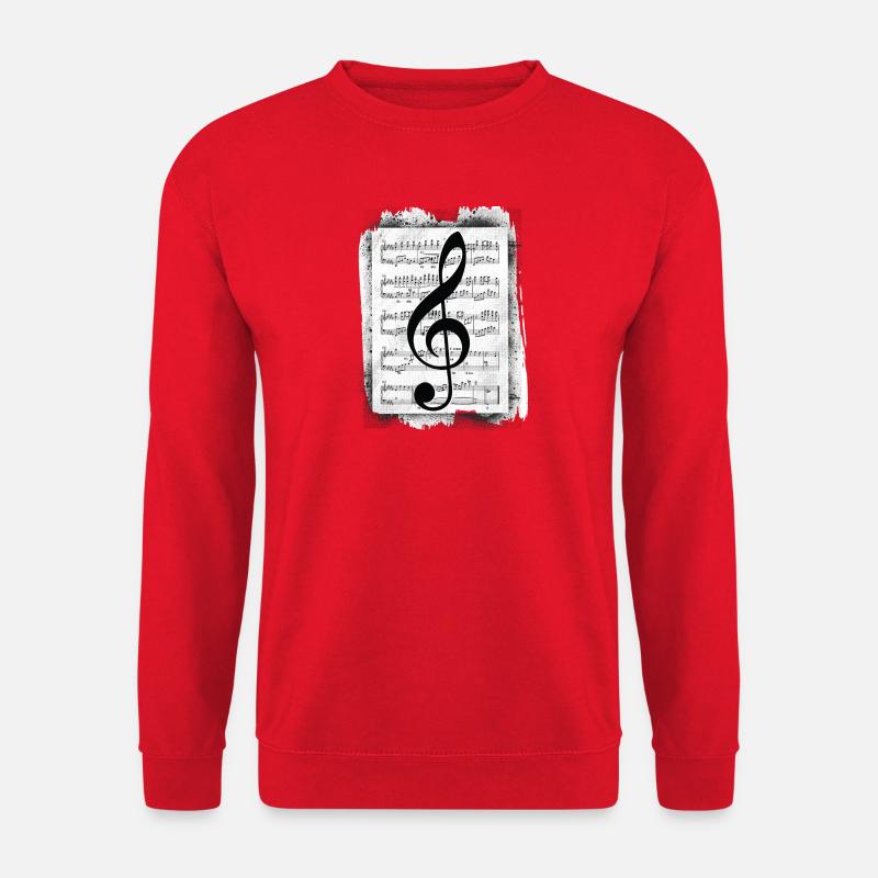 Musik mit Musiknoten - Unisex Pullover - Rot