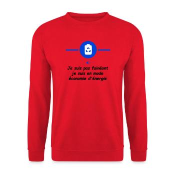 Power Saving Mode - Unisex Sweatshirt - red - Front - Alina (178cm) & Michal (187cm)