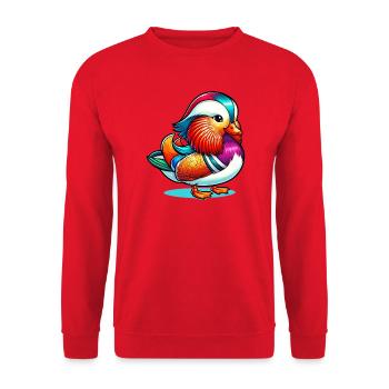 Mandarin duck - Unisex Sweatshirt - red - Front - Alina (178cm) & Michal (187cm)