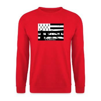 CARNAC - Sweat-shirt Unisexe - rouge - Devant - Alina (178cm) & Michal (187cm)