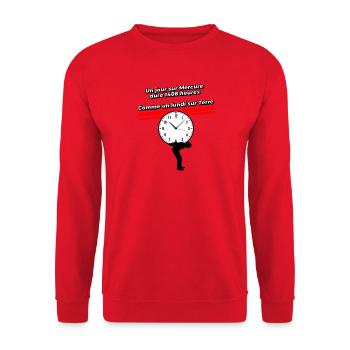 Un lundi sur terre - Sweat-shirt Unisexe - rouge - Devant - Alina (178cm) & Michal (187cm)