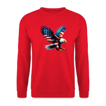 Eagle Flag USA USA Américain - Sweat-shirt Unisexe - rouge - Devant - Alina (178cm) & Michal (187cm)