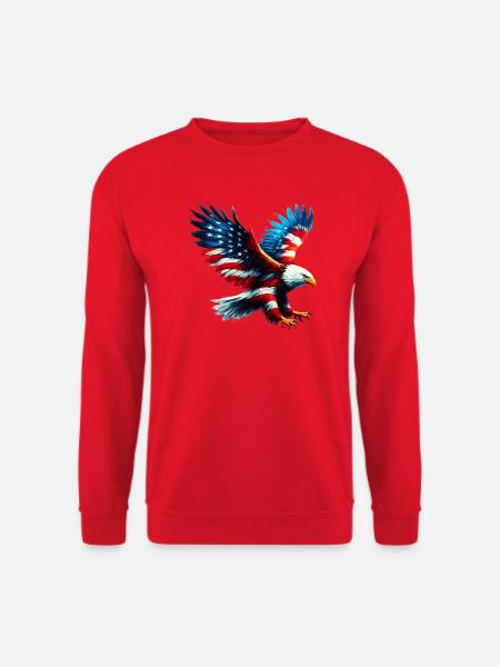 Adler Flagge USA USA Amerikanisch - Unisex Pullover - Rot