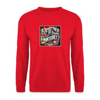 Monterrey Mexiko Städte Design - Unisex Pullover - Rot - Vorne - Alina (178cm) & Michal (187cm)