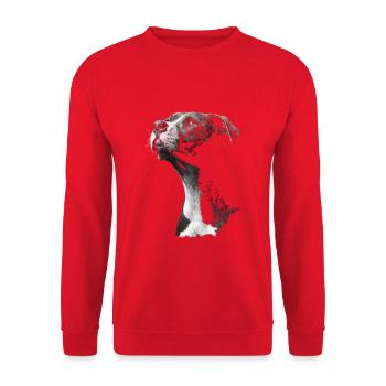 Staffordshire Bull Terrier - Sweat-shirt Unisexe - rouge - Devant - Alina (178cm) & Michal (187cm)