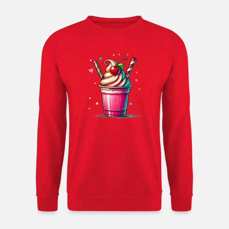 Seductive Cherry Dreams: Cherry Milkshake - Unisex Sweatshirt - red