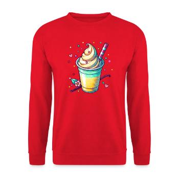 Seductive Vanilla Dreams: Vanilla Milkshake - Unisex Sweatshirt - red - Front - Alina (178cm) & Michal (187cm)
