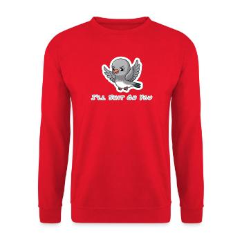I'll Shit On You Funny Pigeon - Unisex Sweatshirt - red - Front - Alina (178cm) & Michal (187cm)