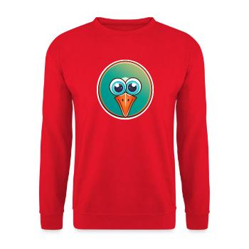 Tête d'oiseau, drôle, fun et vert - Sweat-shirt Unisexe - rouge - Devant - Alina (178cm) & Michal (187cm)