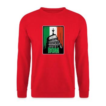 Ewiges Rom - Unisex Pullover - Rot - Vorne - Alina (178cm) & Michal (187cm)