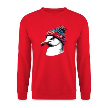 Mouette - Sweat-shirt Unisexe - rouge - Devant - Alina (178cm) & Michal (187cm)