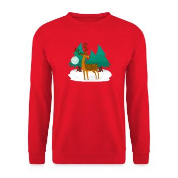 Discothèque Hirsch - Sweat-shirt Unisexe - rouge - Devant - Alina (178cm) & Michal (187cm)