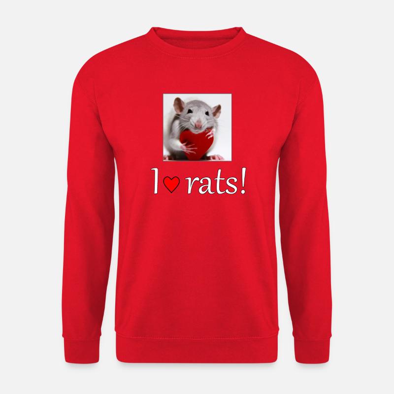 Ratte mit Herz - Unisex Pullover - Rot