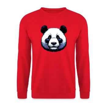 Panda - Unisex Pullover - Rot - Vorne - Alina (178cm) & Michal (187cm)