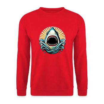 Hai - Unisex Pullover - Rot - Vorne - Alina (178cm) & Michal (187cm)