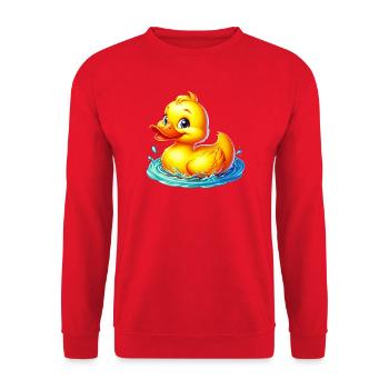 Ente Ente Ente Ente Ente - Unisex Pullover - Rot - Vorne - Alina (178cm) & Michal (187cm)