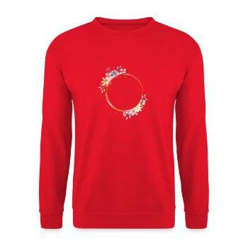Flower circle, colorfully customizable - Unisex Sweatshirt - red - Front - Alina (178cm) & Michal (187cm)