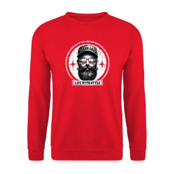 Beard Chic Crépuscule - Unisex Sweatshirt - red - Front - Alina (178cm) & Michal (187cm)