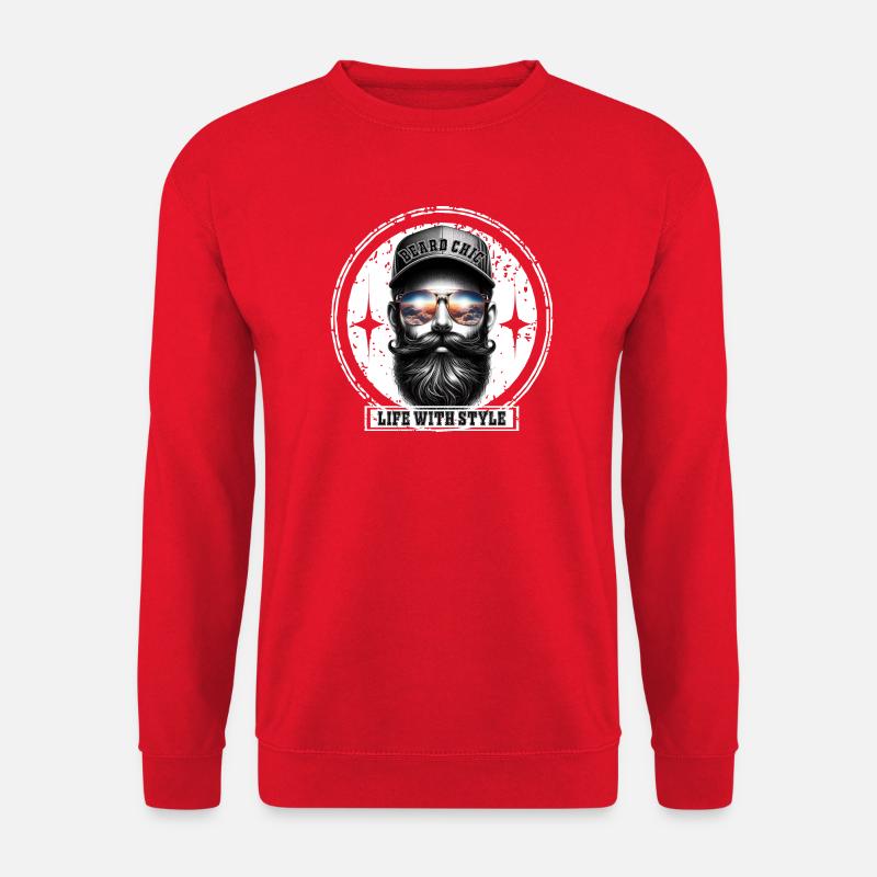 Beard Chic Crépuscule - Unisex Sweatshirt - red