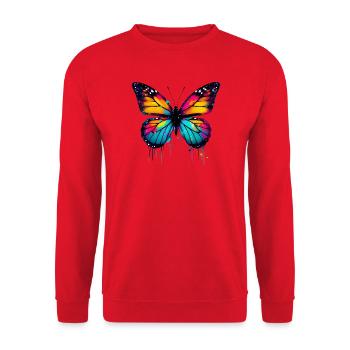 Papillon - Sweat-shirt Unisexe - rouge - Devant - Alina (178cm) & Michal (187cm)