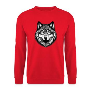 Wolf - Unisex Sweatshirt - red - Front - Alina (178cm) & Michal (187cm)