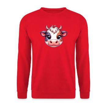 Vache - Sweat-shirt Unisexe - rouge - Devant - Alina (178cm) & Michal (187cm)